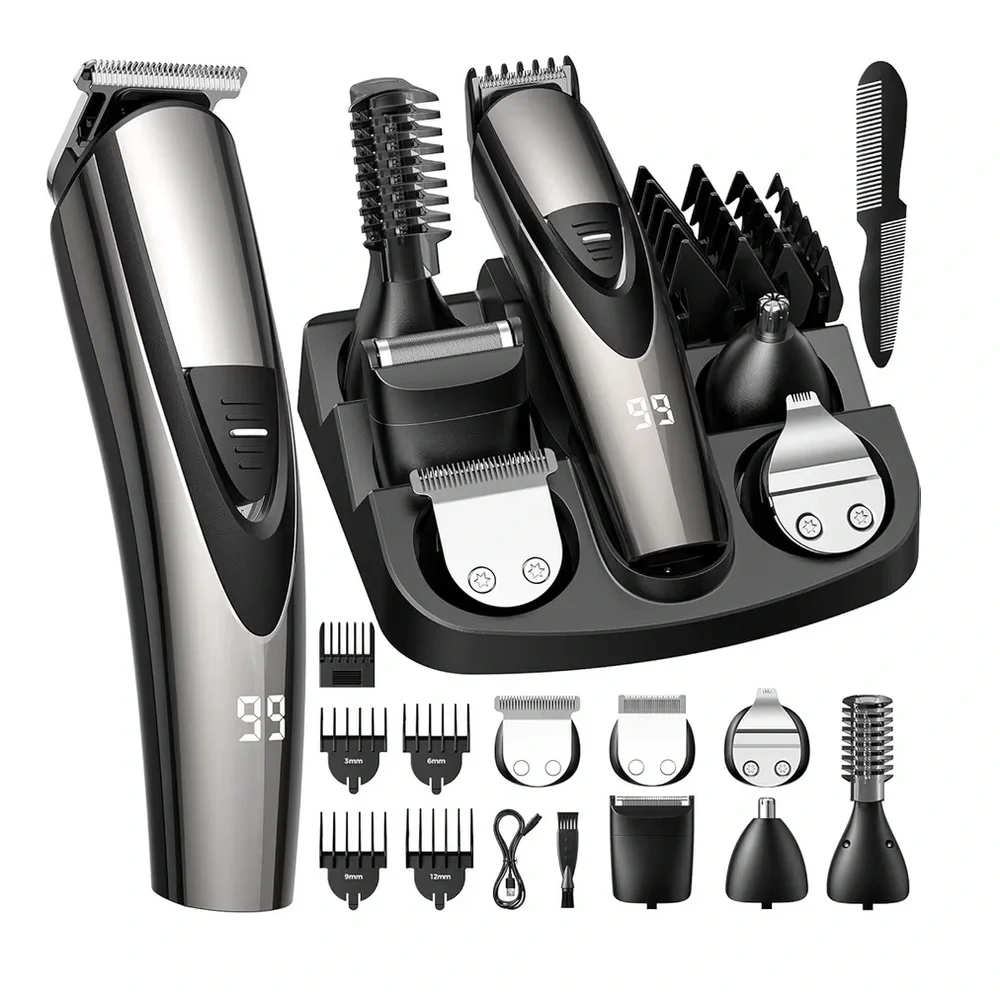 Beard Trimmer for Men - 12-in-1 Cordless Grooming Kit